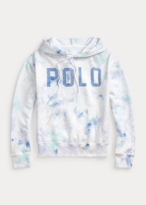 Sudaderas Con Capucha Polo Ralph Lauren Mujer Blancos Multicolor - Tie-Dye Fleece - WUFPG9173